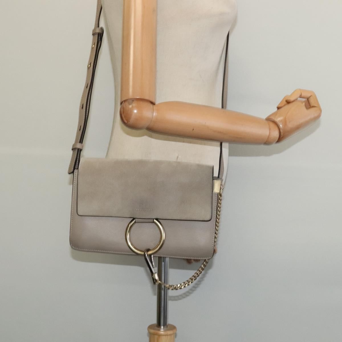 Chloe Faye Leather And Suede Beige Leather Bag (Pre-Owned)
