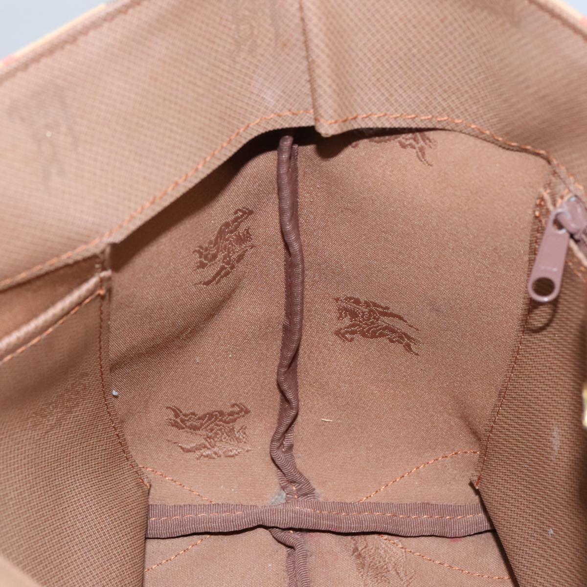 Burberry Nova Check Beige Canvas Handbag (Pre-Owned)