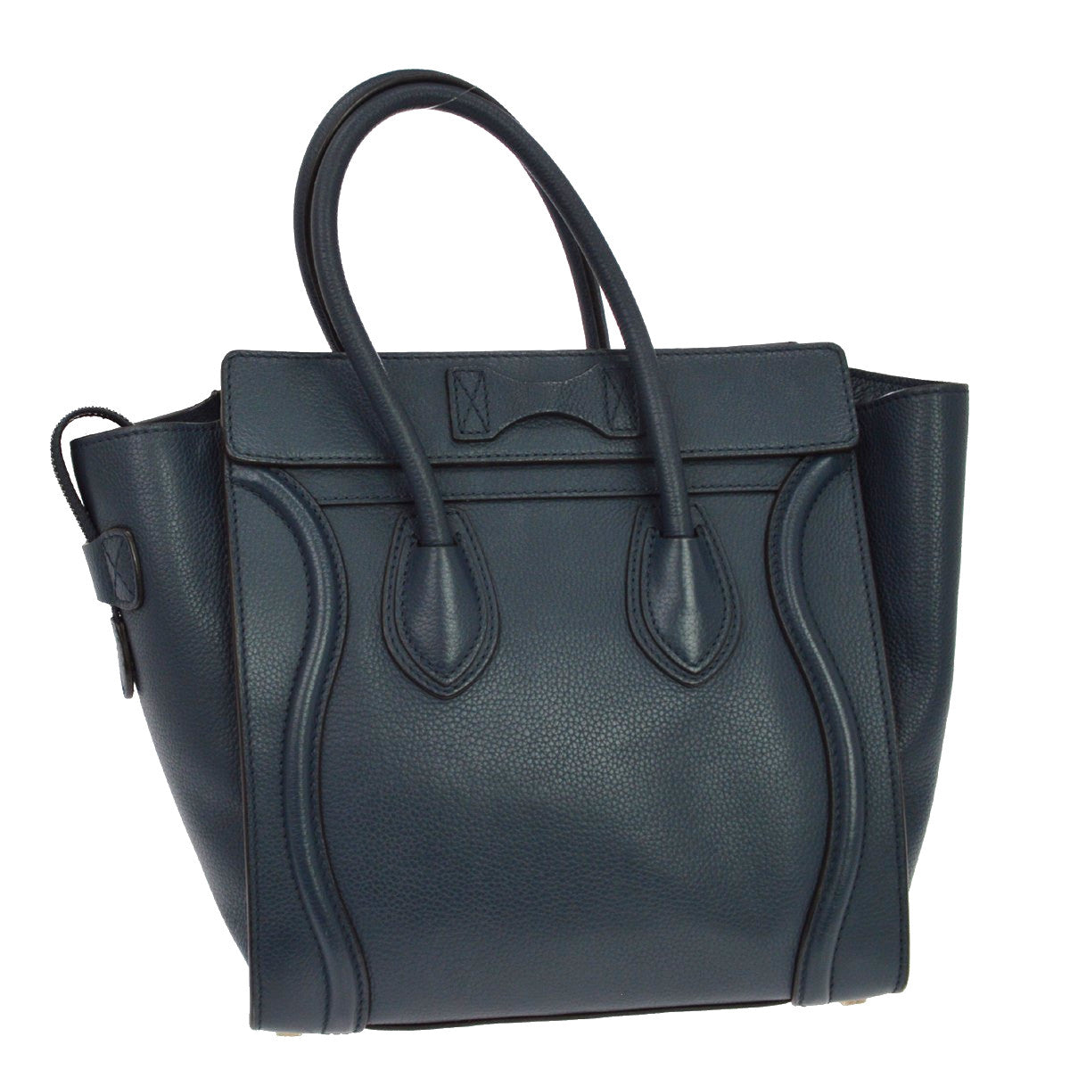 Celine Luggage Grainy Leather Navy Leather Handbag (Pre-Owned)