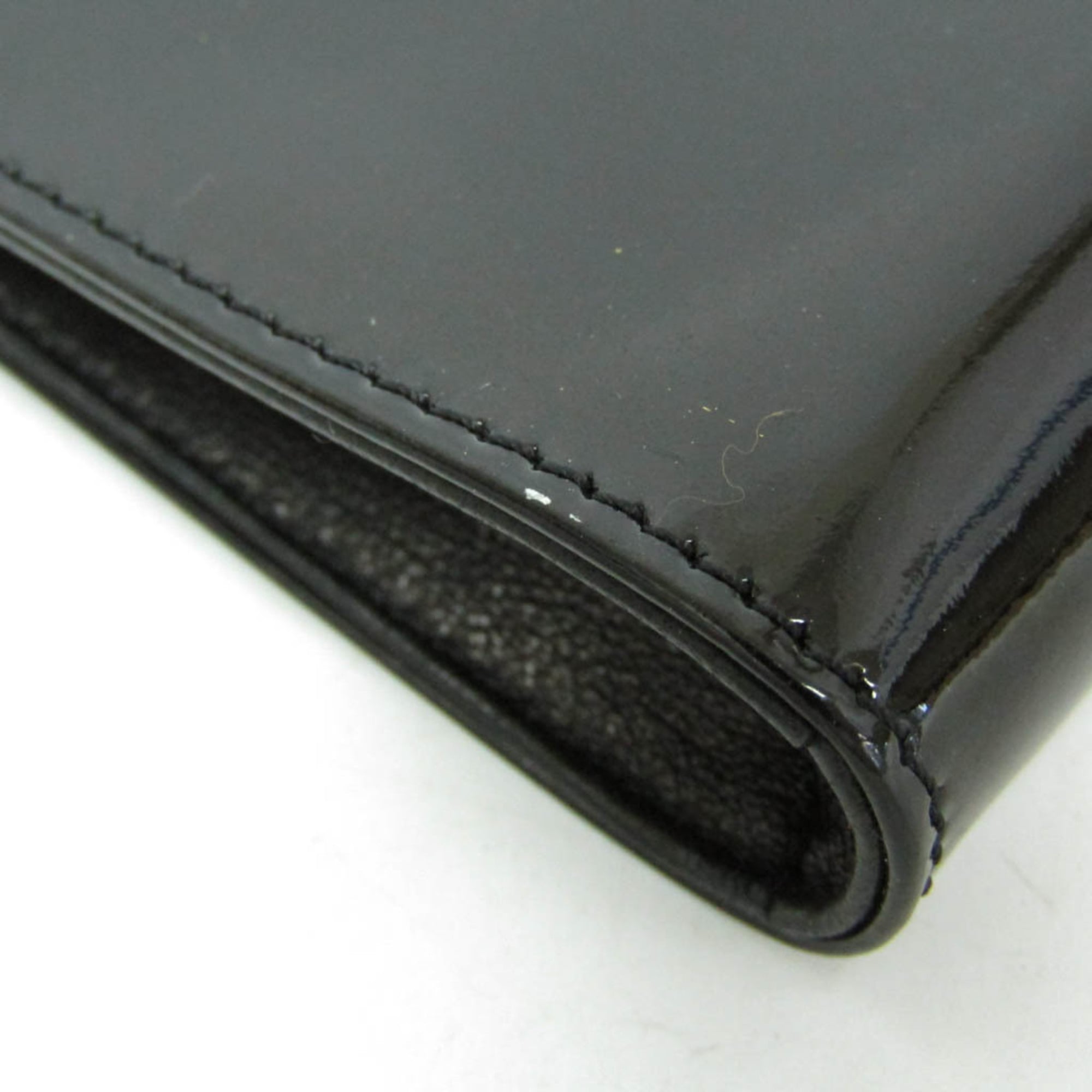 Chanel Key Pouch Patent Black Leather Clutche & Pouche Bag (Pre-Owned)