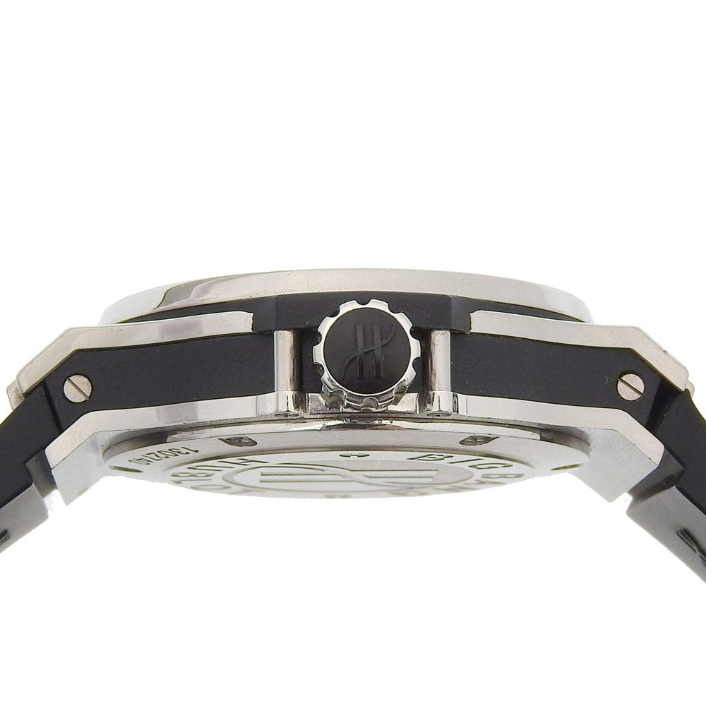 Hublot Big Bang Quartz Stainless Steel And Rubber With Diamond Bezel Watch (Pre-Owned)