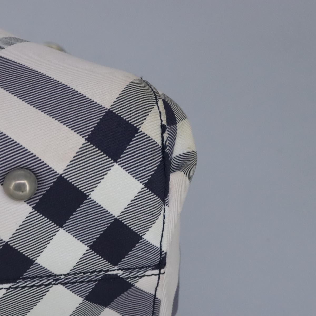 Burberry Nova Check White Canvas Tote Bag (Pre-Owned)