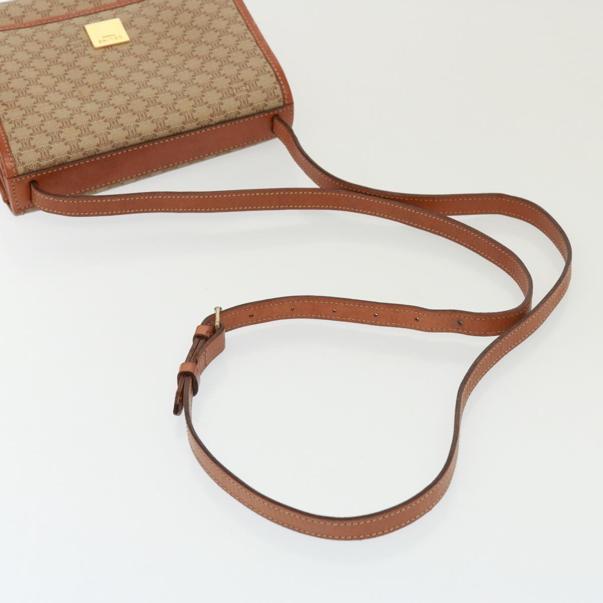 Céline Macadam Beige Canvas Shoulder Bag (Pre-Owned)
