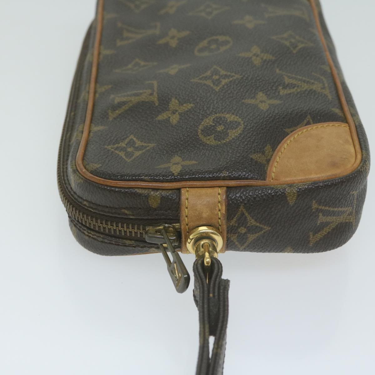 Louis Vuitton Marly Dragonne Brown Canvas Clutch Bag (Pre-Owned)