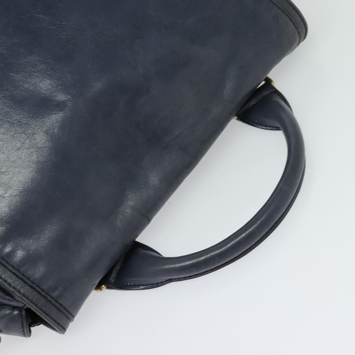 MCM Navy Leather Handbag (Pre-Owned)