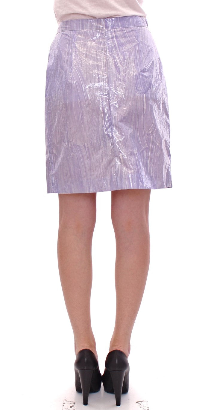 Licia Florio Elegant Purple Viscose Skirt - Wrap Women's Closure