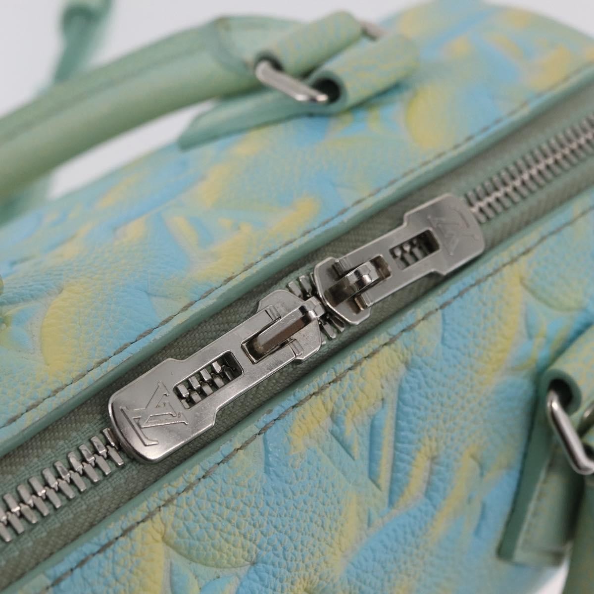 Louis Vuitton Speedy Bandouliere Stardust Monogram Empreinte Leather Green Leather Handbag (Pre-Owned)