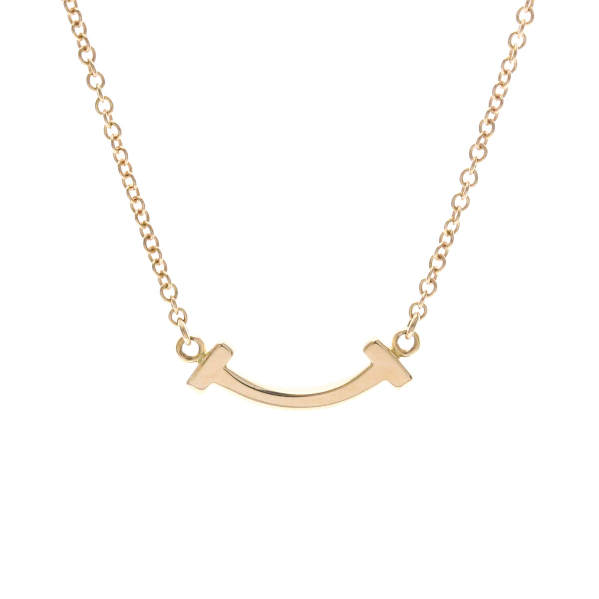 Tiffany & Co. T Smile Pendant 18K Rose Gold Pink Pink_Gold Necklace Jewelry (Pre-Owned)