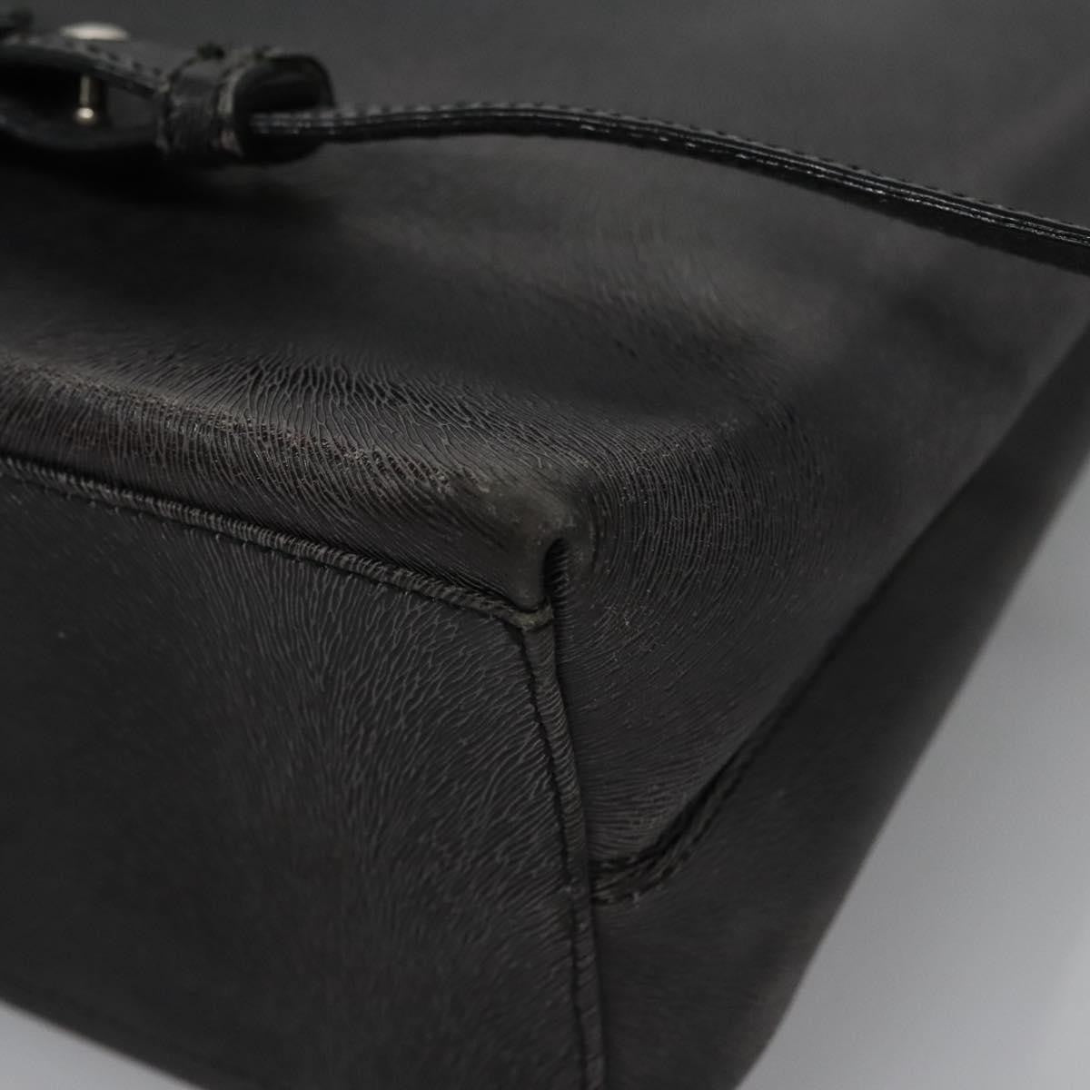 Salvatore Ferragamo Gancini Leather Black Leather Handbag (Pre-Owned)