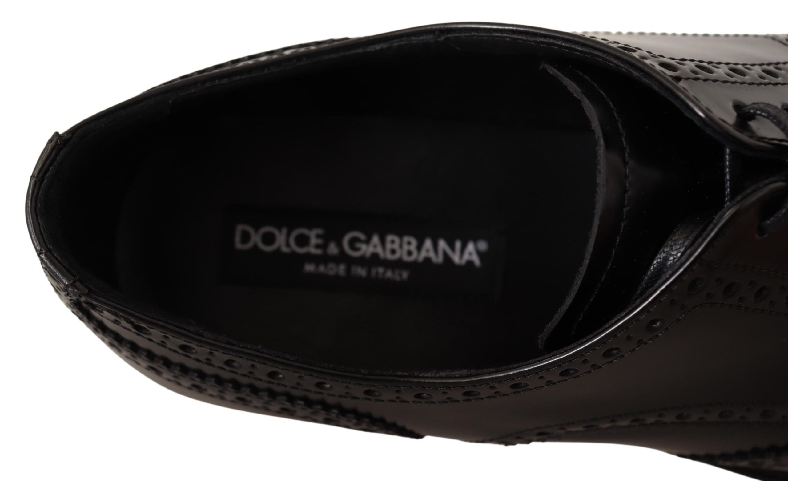 Dolce & Gabbana Black Leather Oxford Wingtip Formal Men's Shoes