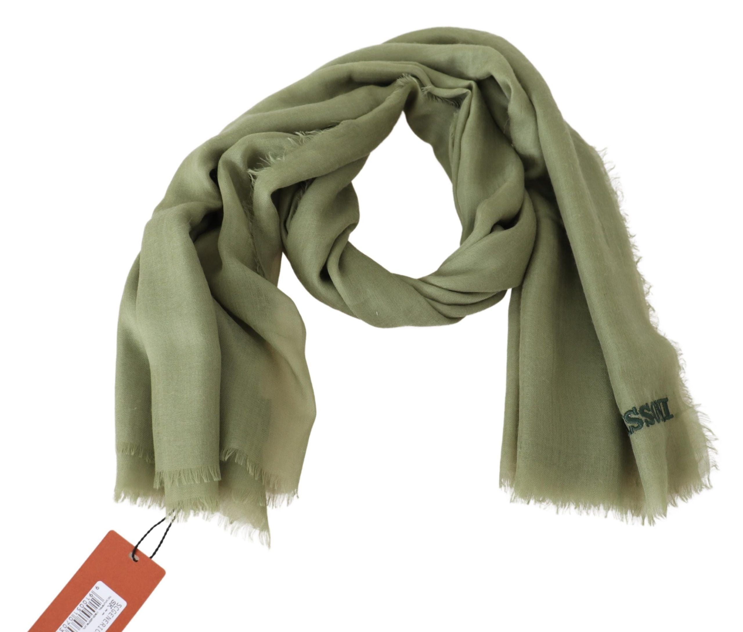 Missoni Green Cashmere Unisex Neck Wrap Men's Scarf
