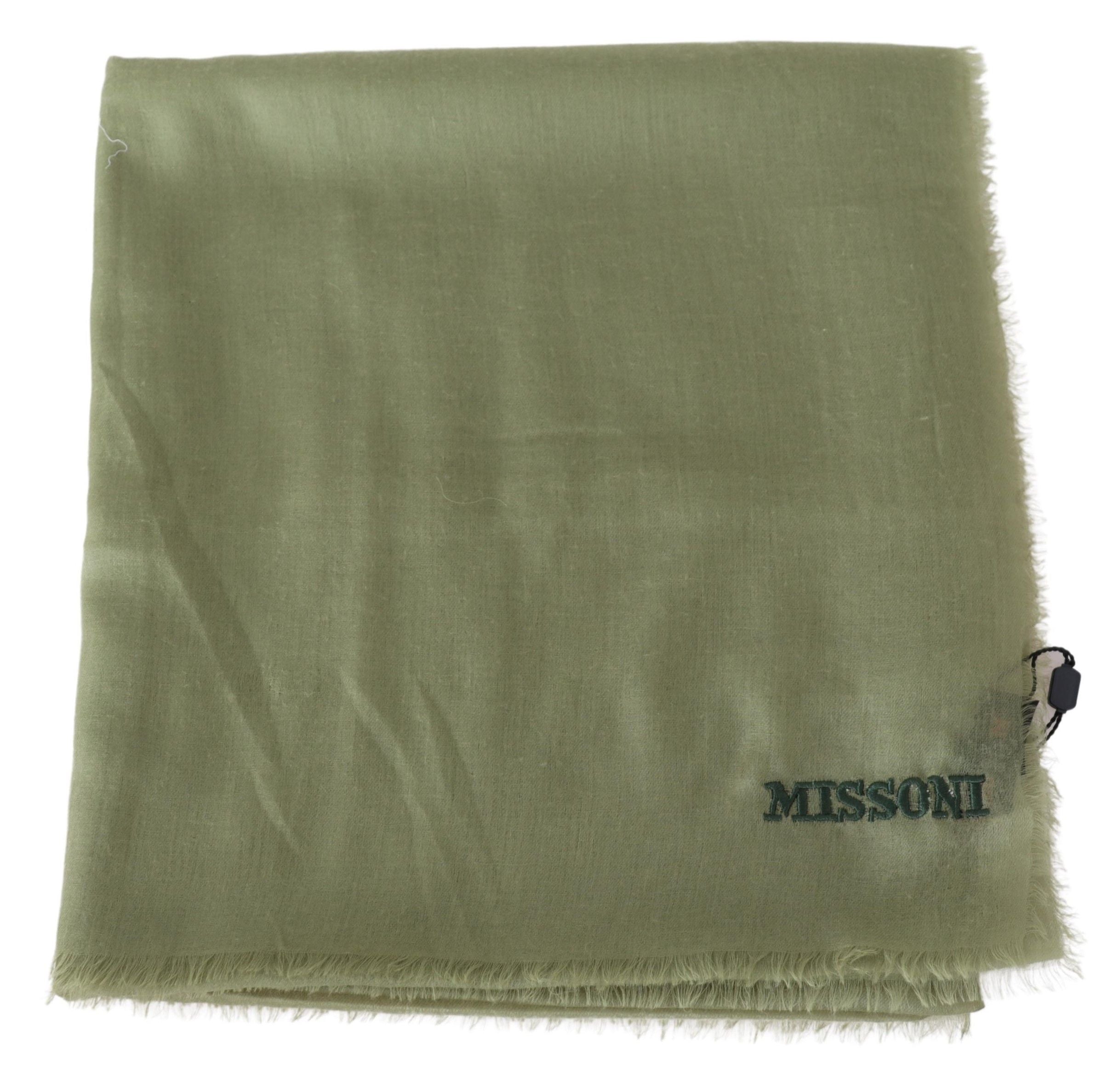 Missoni Green Cashmere Unisex Neck Wrap Men's Scarf