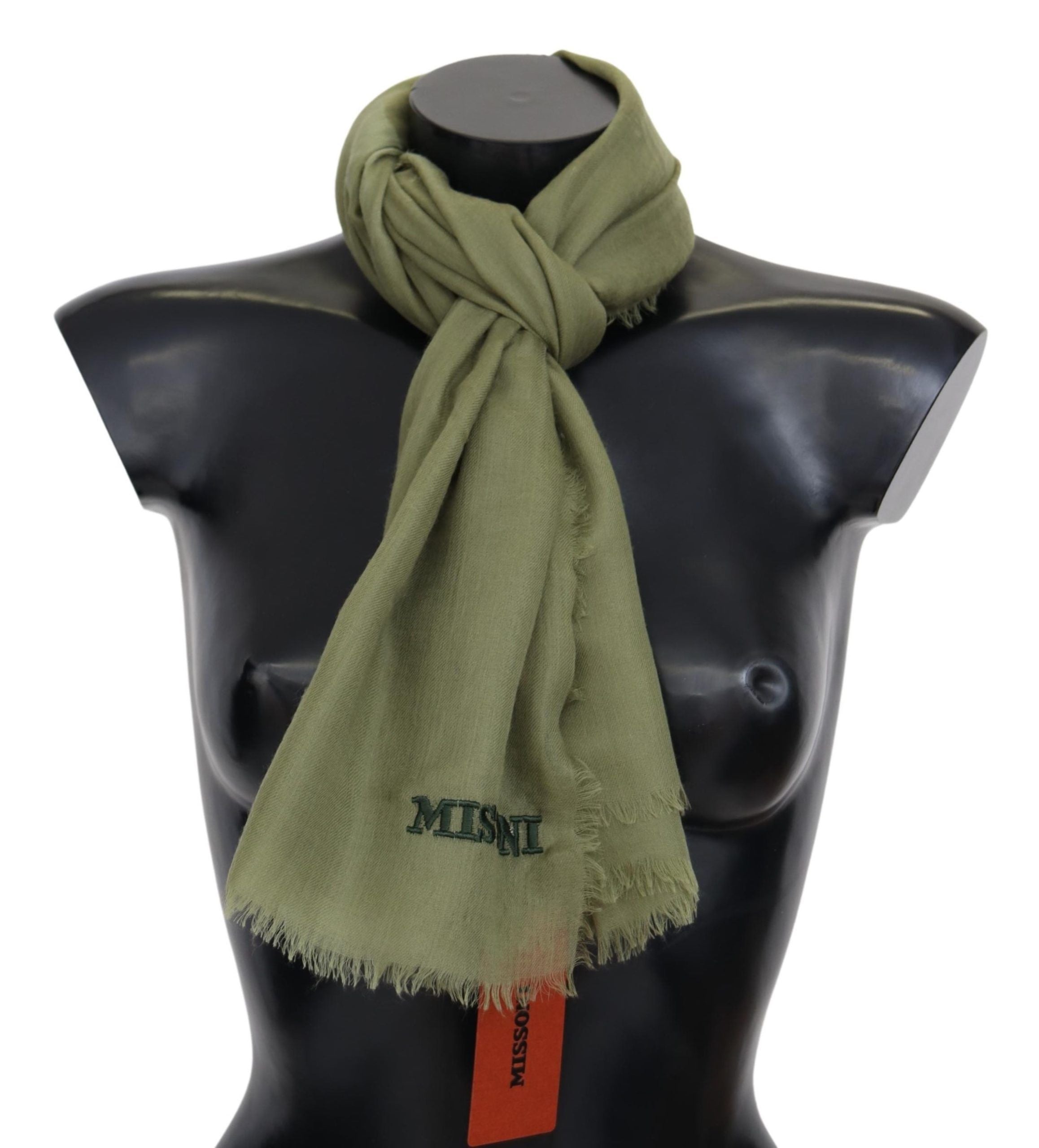 Missoni Green Cashmere Unisex Neck Wrap Men's Scarf