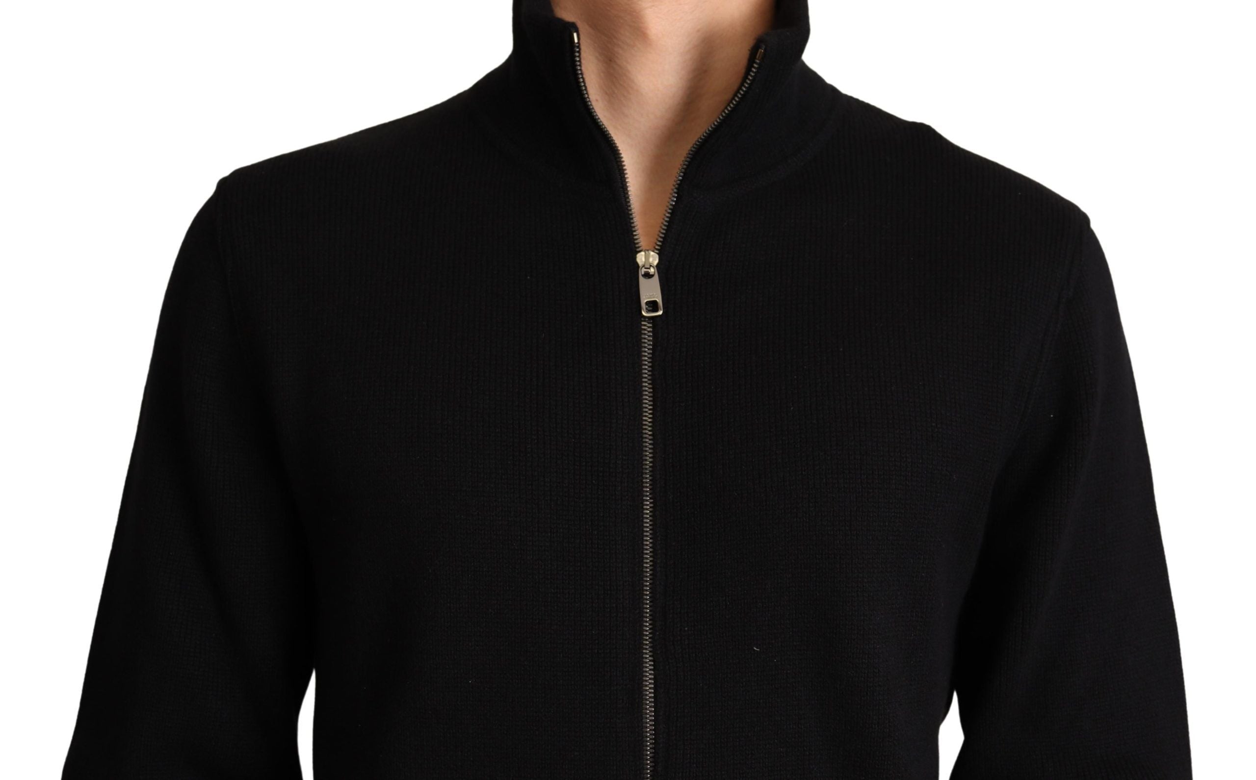 Dolce & Gabbana Elegant High Neck Cashmere Blend Men's Sweater