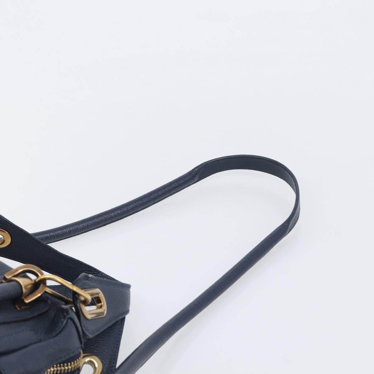 Chloe Paraty Top Handle Leather Navy Leather Handbag (Pre-Owned)