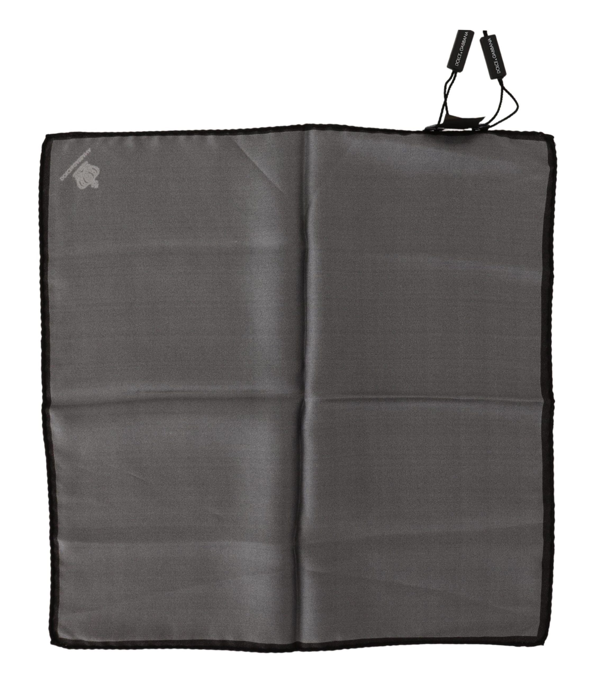 Dolce & Gabbana Gray 100% Silk Square Men's Gray 100% Silk Square Men's Handkerchief
