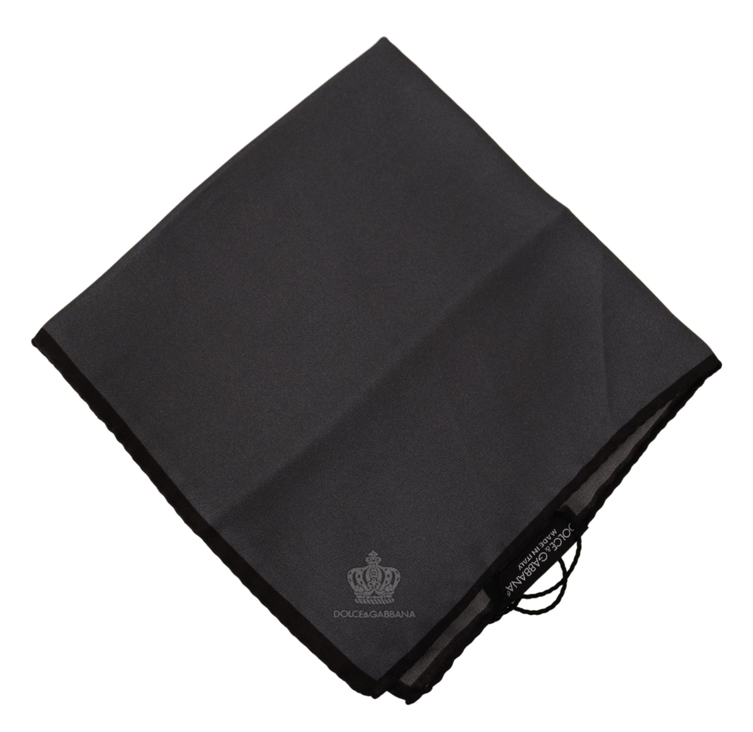 Dolce & Gabbana Gray 100% Silk Square Men's Gray 100% Silk Square Men's Handkerchief