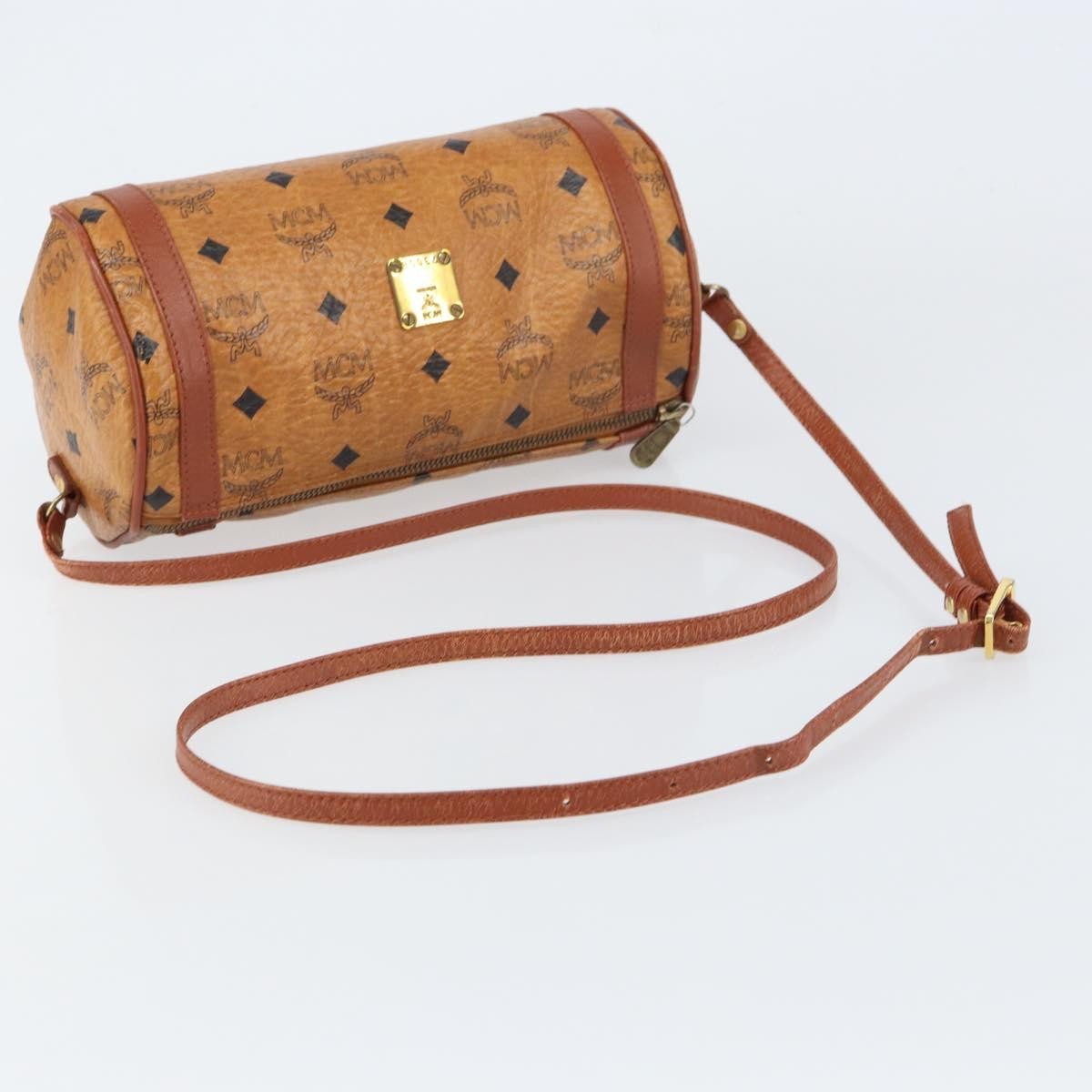 MCM Visetos Canvas And Leather Brown Canvas Shoulder Bag Bag (Pre-Owned)