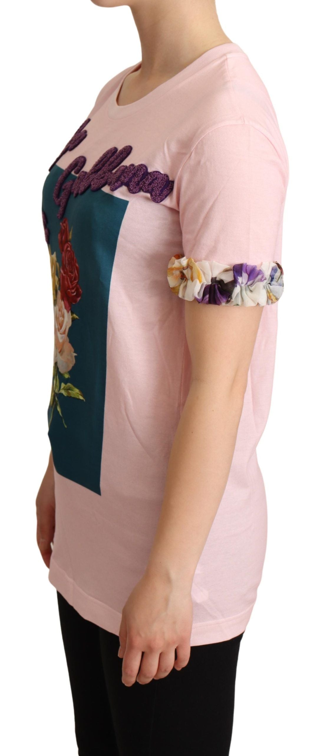 Dolce & Gabbana Elegant Floral Rose Applique Women's T-Shirt
