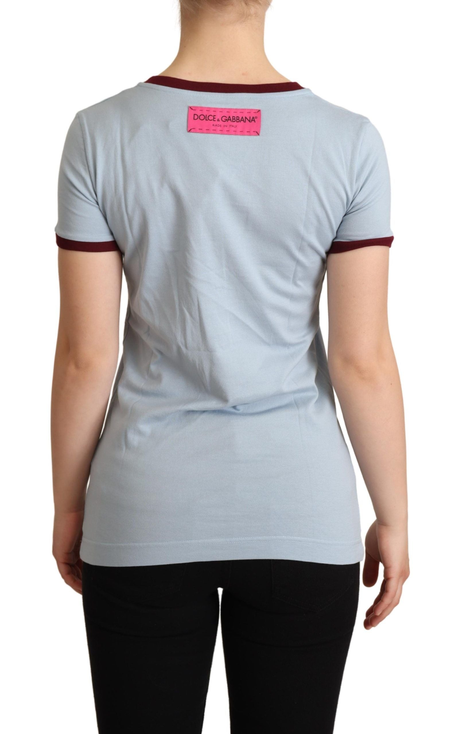 Dolce & Gabbana Blue Crewneck D&G Top Women's T-shirt
