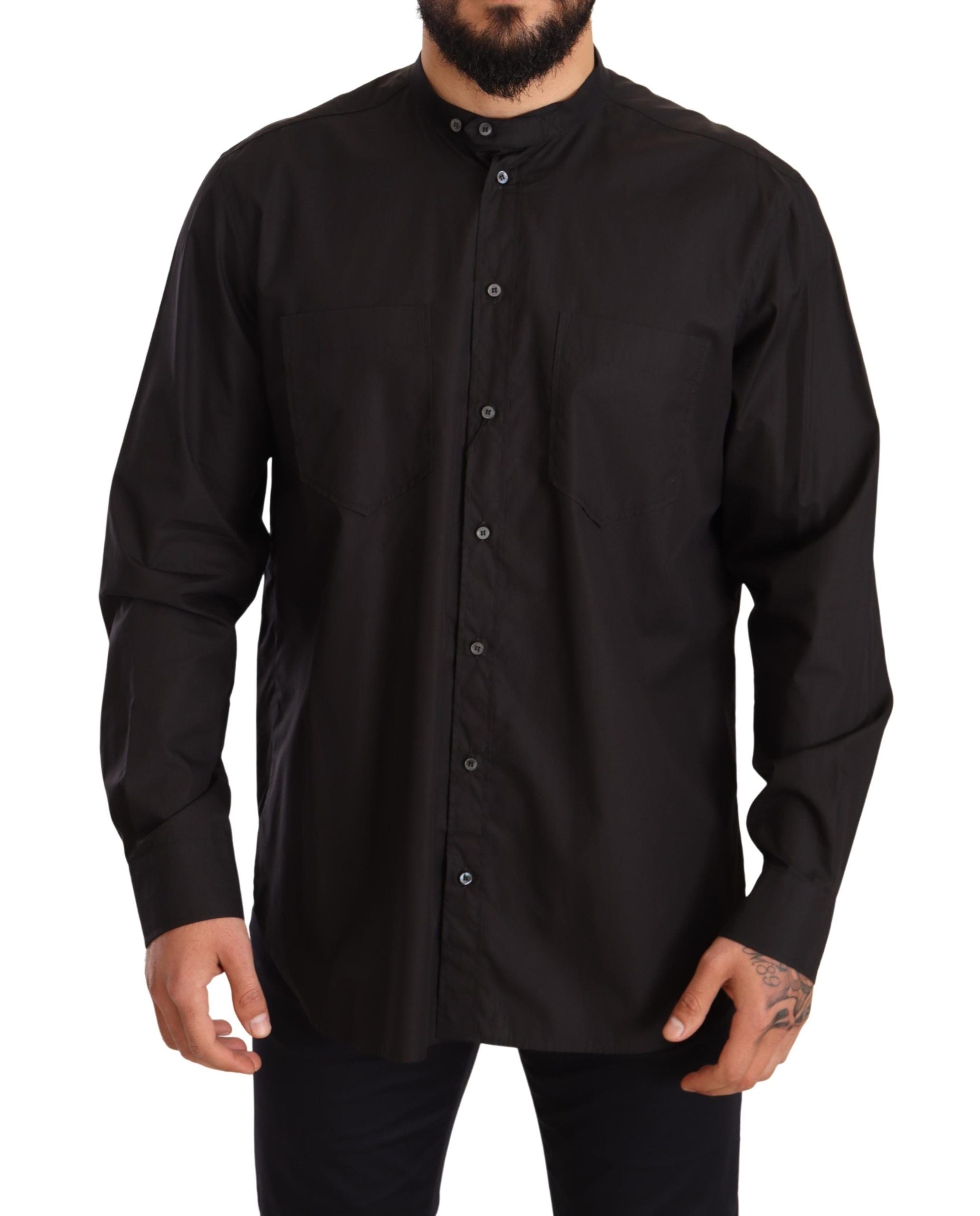 Dolce & Gabbana Elegant Black 100% Cotton Men's Men's Shirt