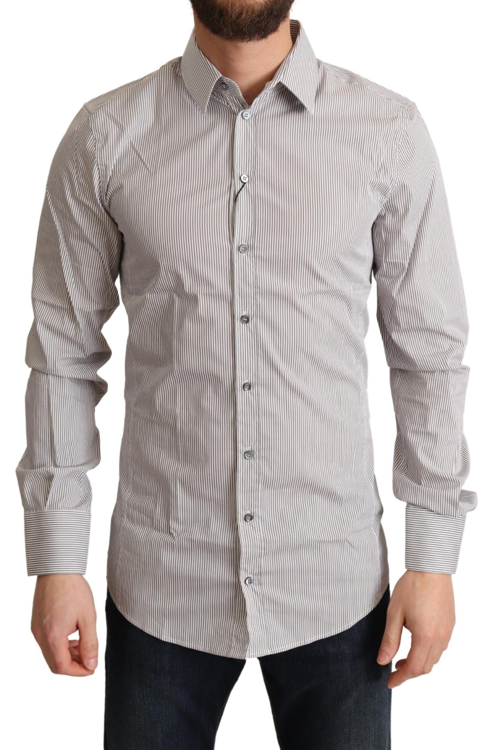 Dolce & Gabbana Gray Cotton Slim Fit Mens SICILY Men's Shirt