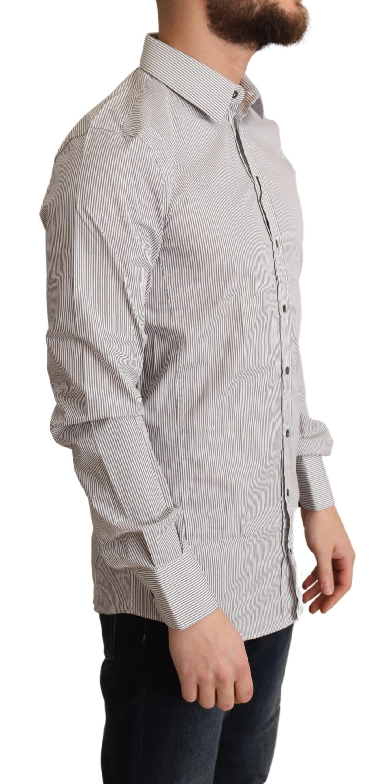 Dolce & Gabbana Gray Cotton Slim Fit Mens SICILY Men's Shirt