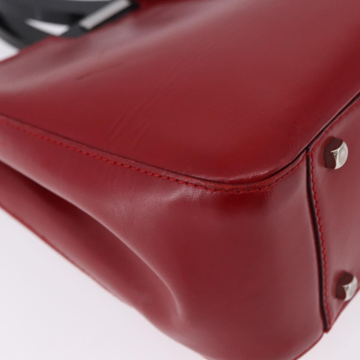 Salvatore Ferragamo Gancini Leather Red Leather Handbag (Pre-Owned)