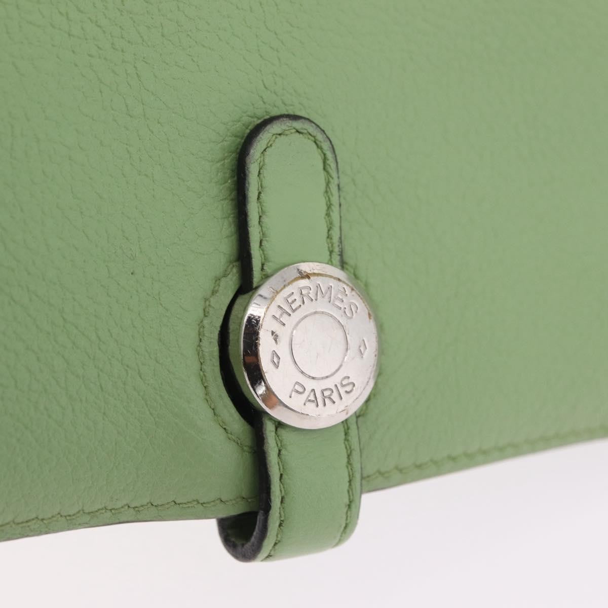 Hermes Dogon Recto Verso Leather Green Leather Wallets Accessory (Pre-Owned)