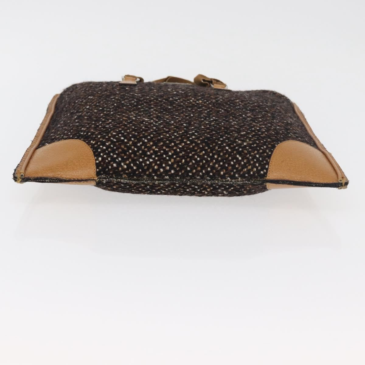 Prada Convertible Open Tweed Brown Canvas Tote Bag Bag (Pre-Owned)