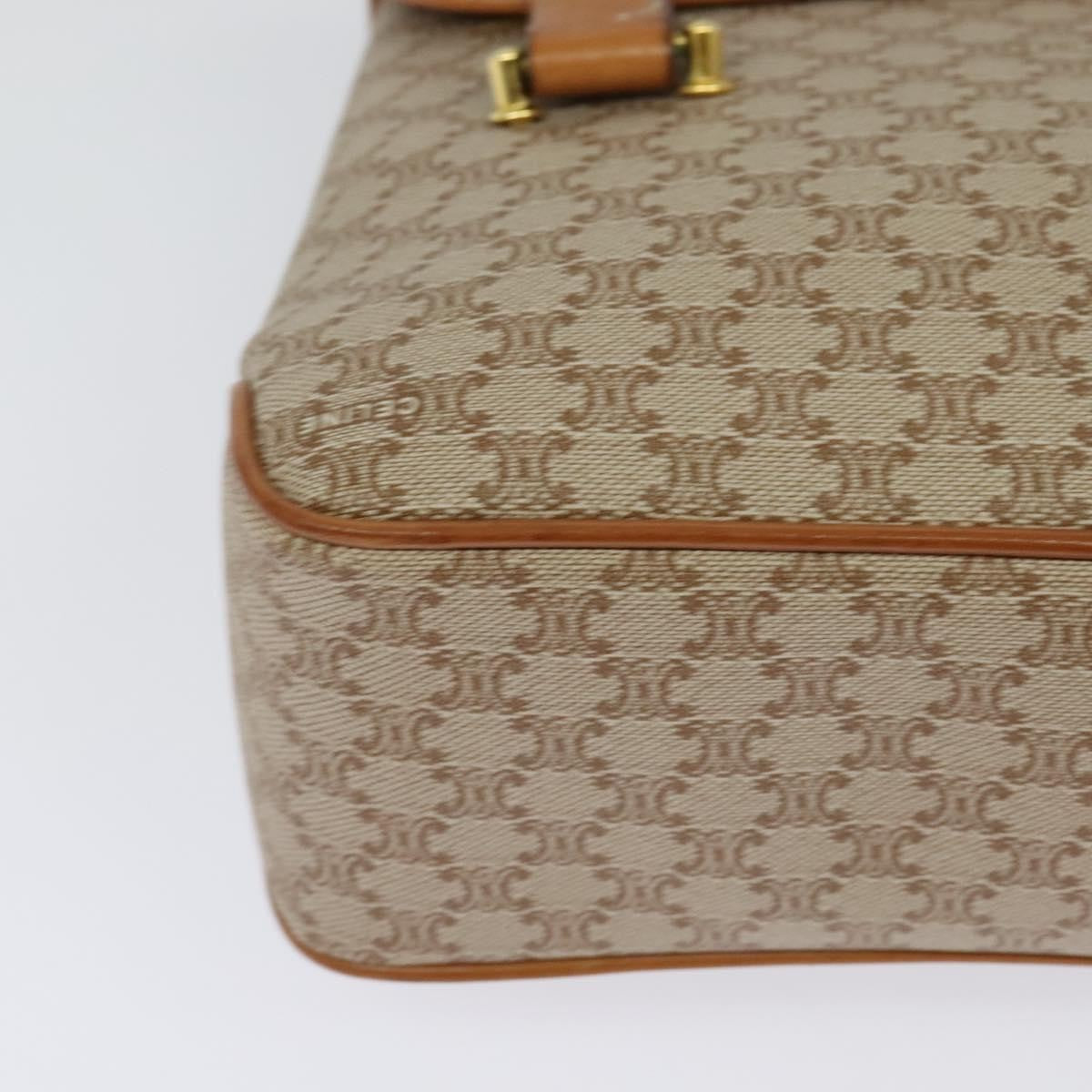 Celine Vintage Macadam Canvas And Leather Beige Canvas Handbag (Pre-Owned)