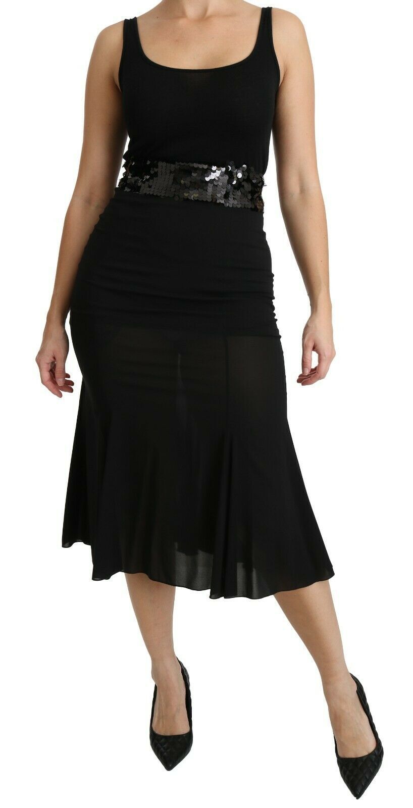 Dolce & Gabbana Chic High Waist Black Silk Blend Women's Skirt