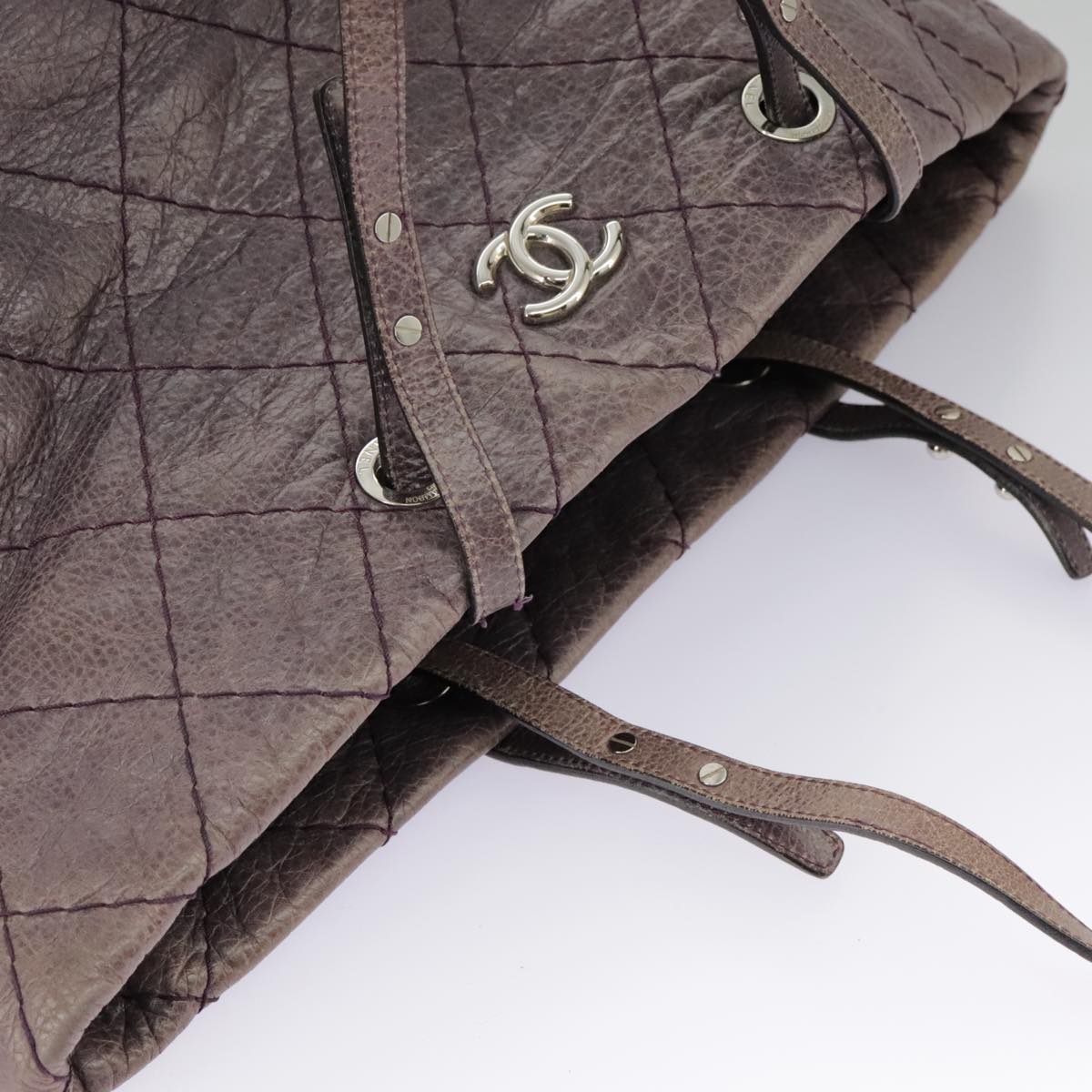 Chanel Shopping Purple Leather Tote Bag (Pre-Owned)