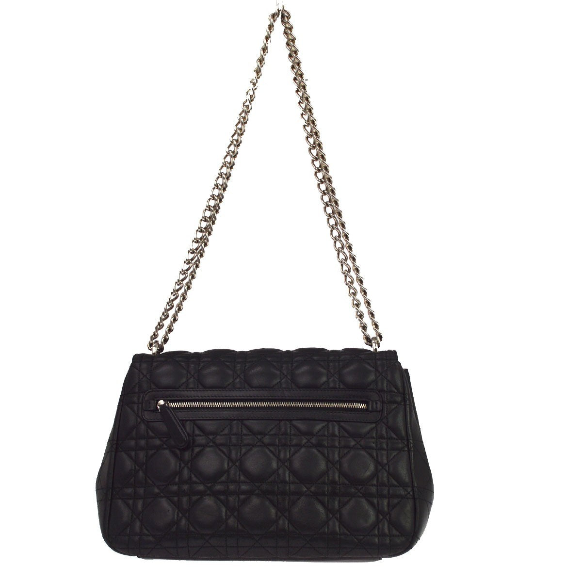 Christian Dior Black Cannage Leather Black Leather Shoulder Bag Bag (Pre-Owned)