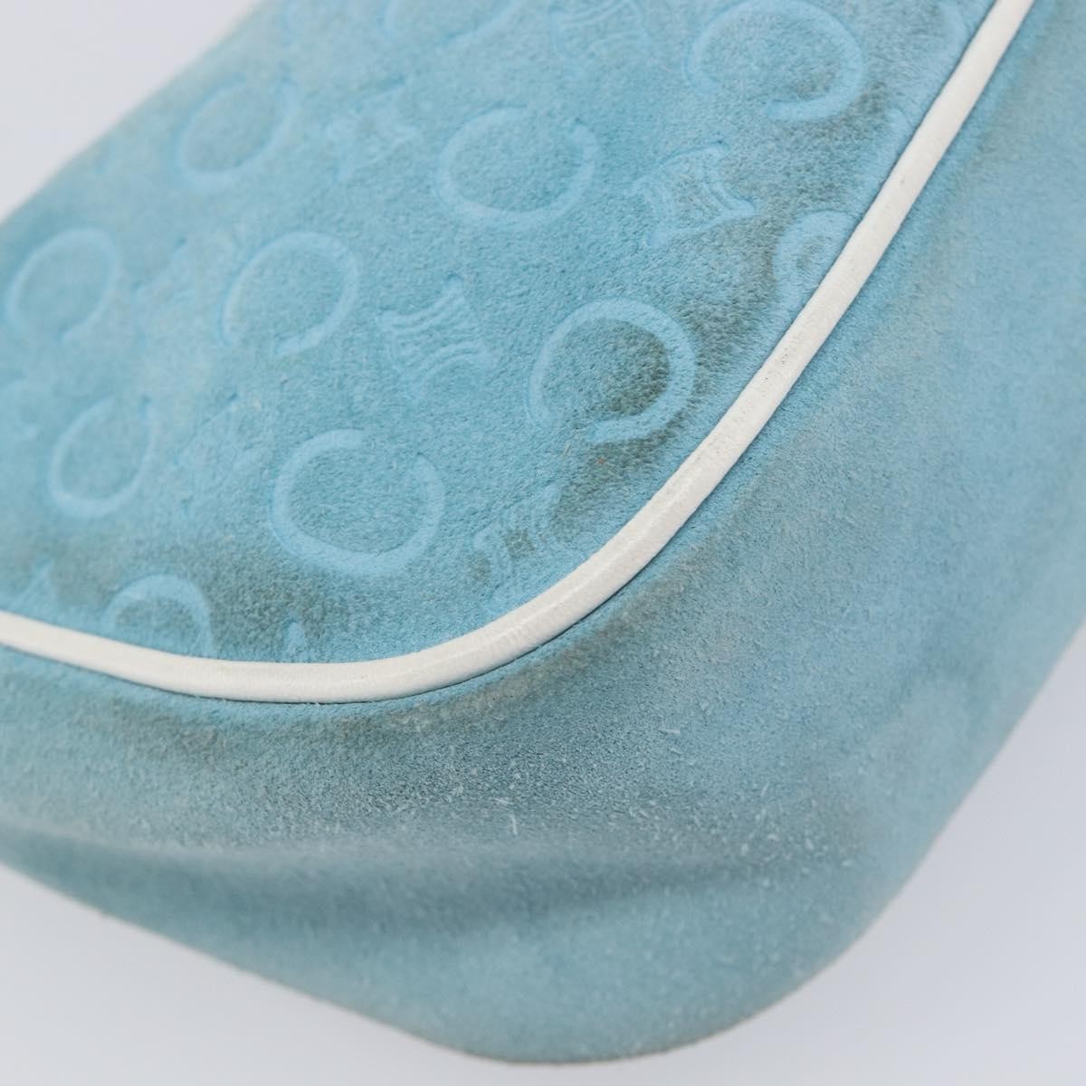 Celine C Macadam Suede Turquoise Suede Handbag (Pre-Owned)