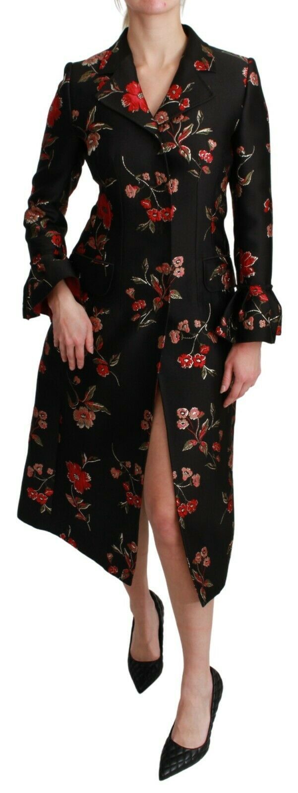 Dolce & Gabbana Elegant Floral Embroidered Trench Women's Coat