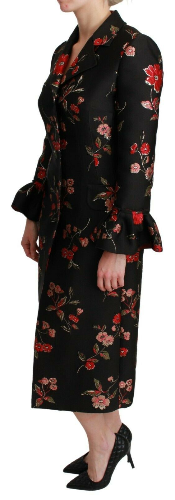 Dolce & Gabbana Elegant Floral Embroidered Trench Women's Coat