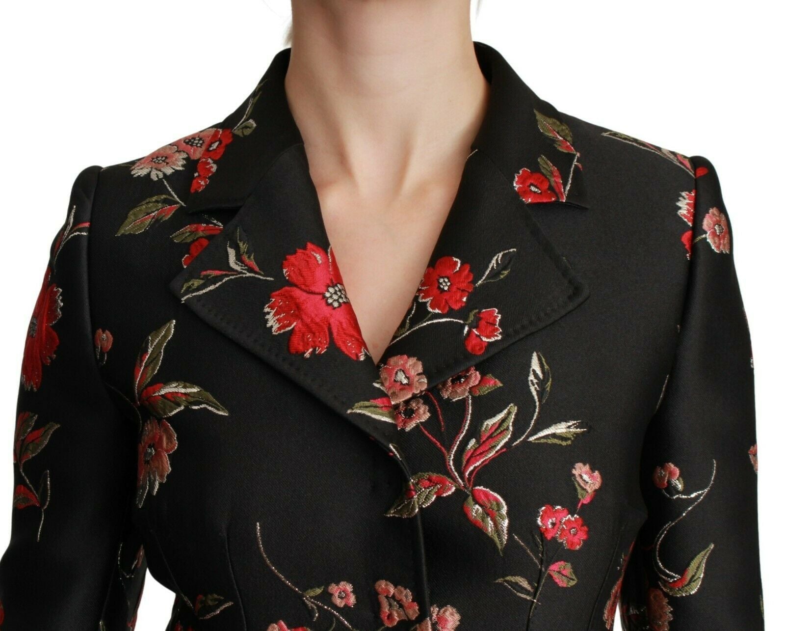 Dolce & Gabbana Elegant Floral Embroidered Trench Women's Coat