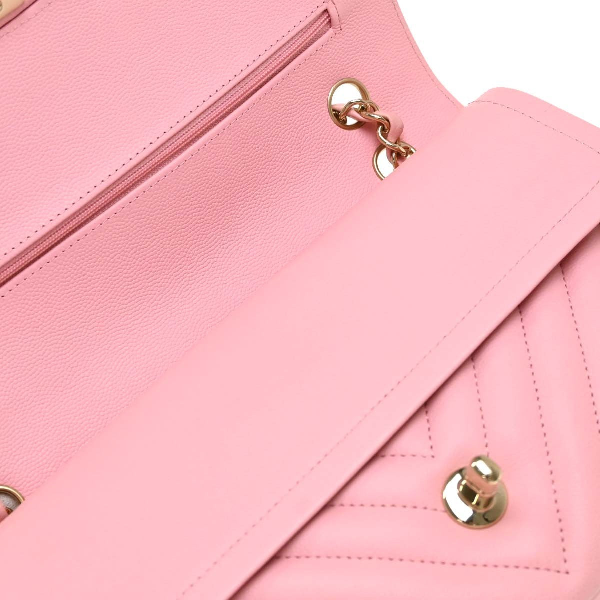 Chanel Shoulder Suede Patchwork Pink Calfskin Shoulder Bag Bag (Pre-Owned)