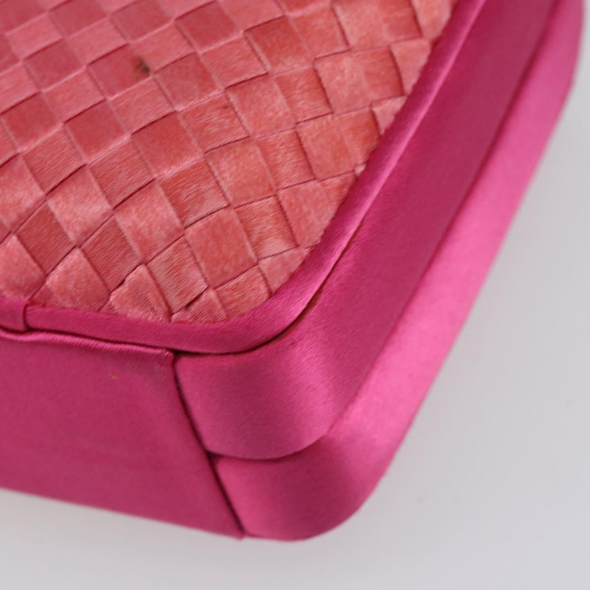 Bottega Veneta Intrecciato Clutch Satin Pink Satin Clutche & Pouche Bag (Pre-Owned)