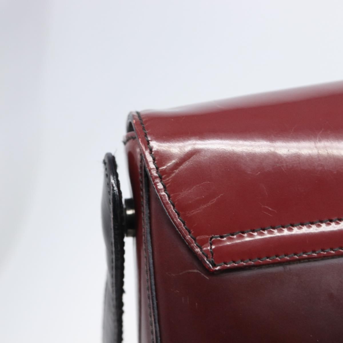 Prada Shoulder Leather Burgundy Patent_Leather Shoulder Bag Bag (Pre-Owned)
