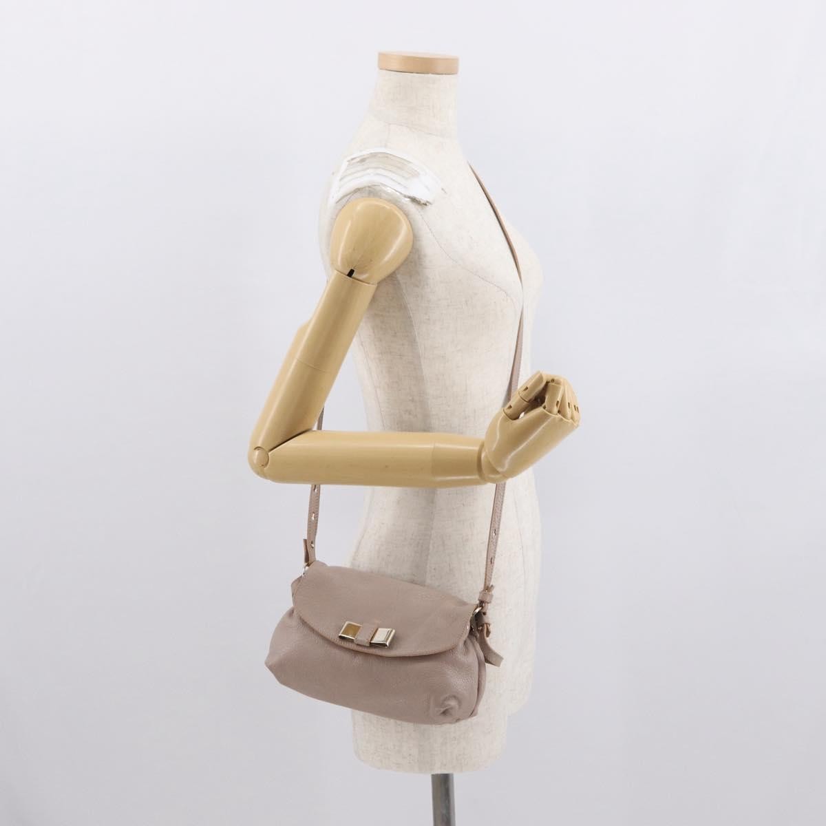 Chloe Lily Leather Beige Leather Handbag (Pre-Owned)