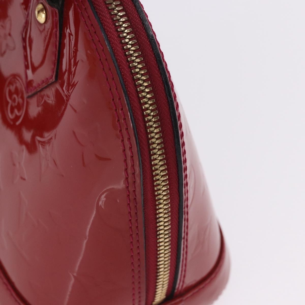 Louis Vuitton Alma Monogram Vernis Red Patent_Leather Handbag (Pre-Owned)
