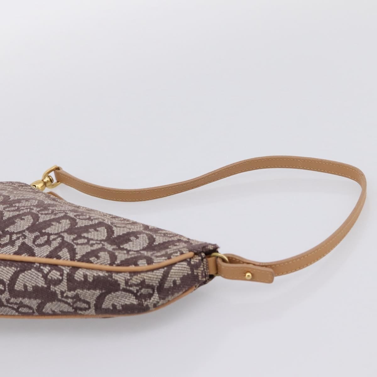 Christian Dior Vintage Saddle Bag Canvas Brown Canvas Clutche & Pouche Bag (Pre-Owned)
