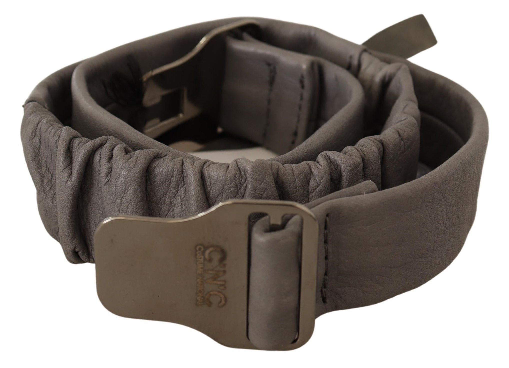 Costume National Elegant Gray Leather Fashion Women's Belt