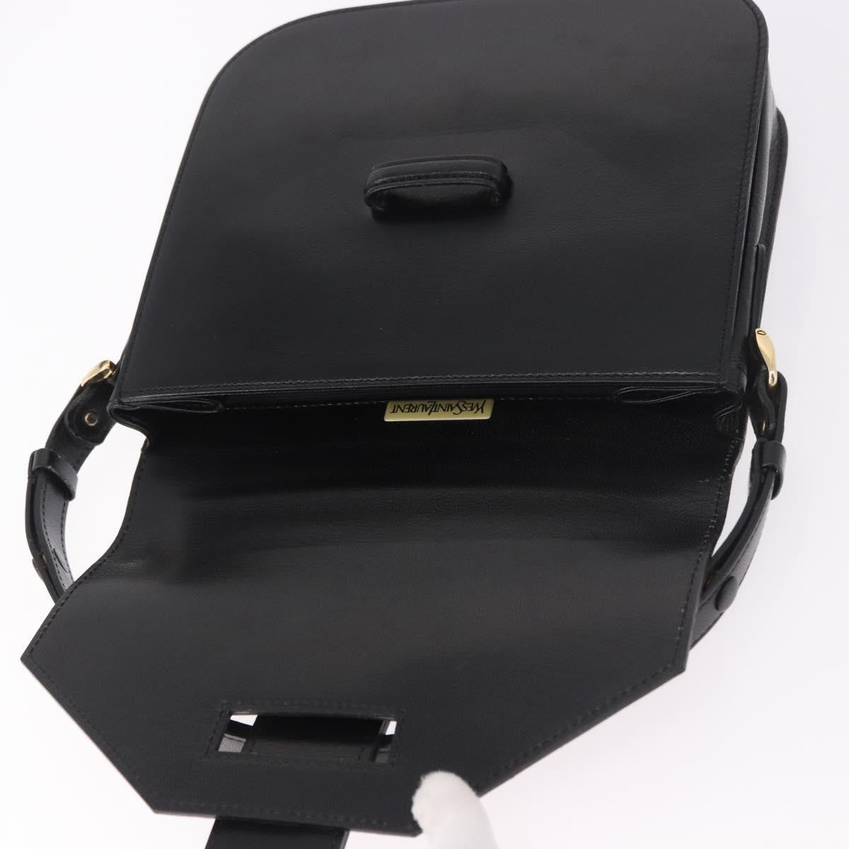 Saint Laurent Vintage Leather Black Leather Handbag (Pre-Owned)