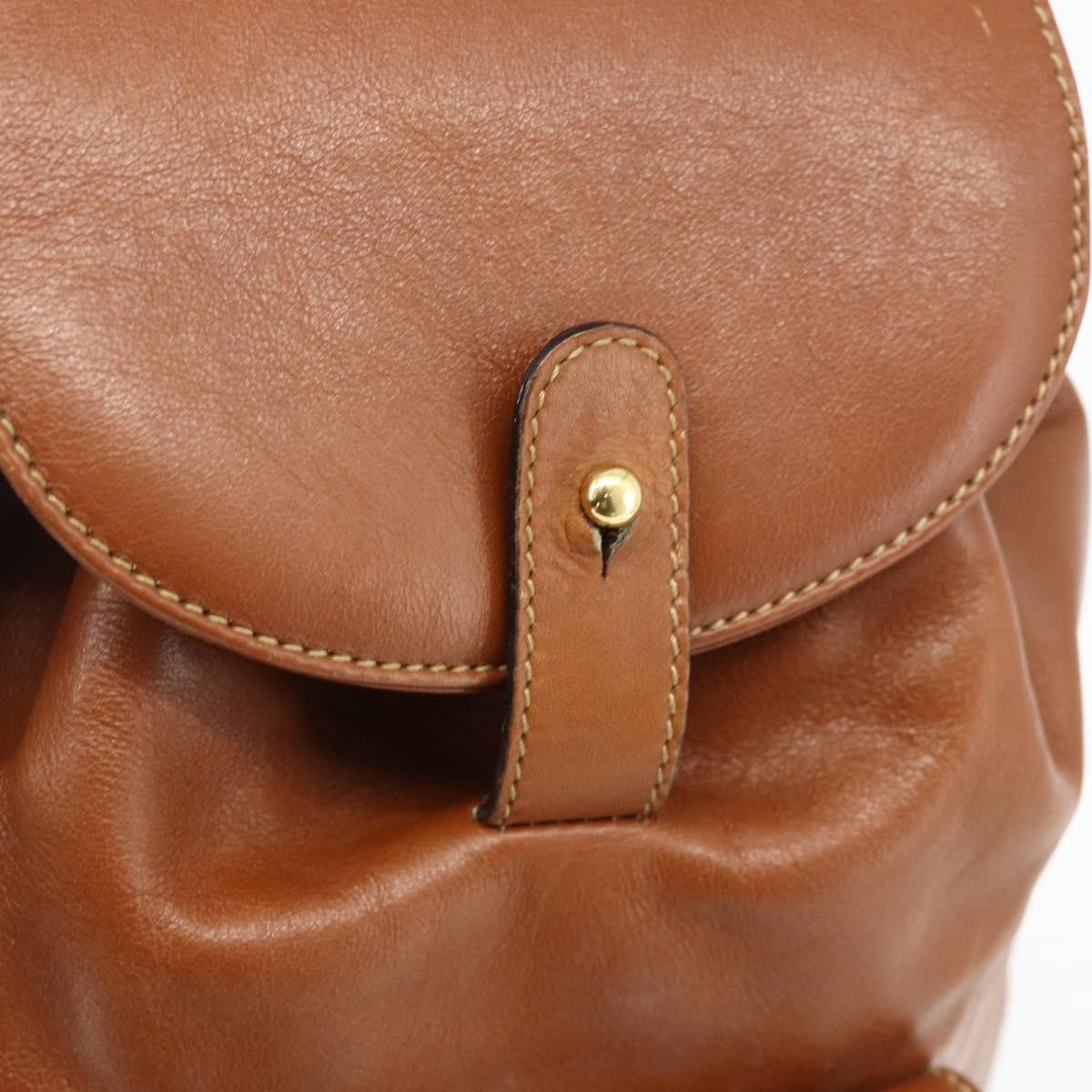 Gucci Vintage Bamboo Leather Brown Leather Backpack Bag (Pre-Owned)