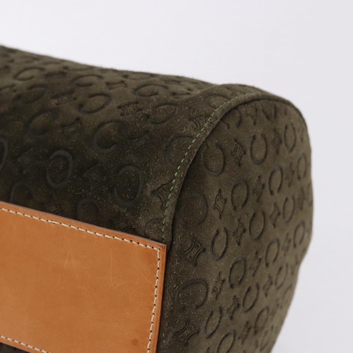 Celine C Macadam Suede And Leather Green Suede Handbag (Pre-Owned)
