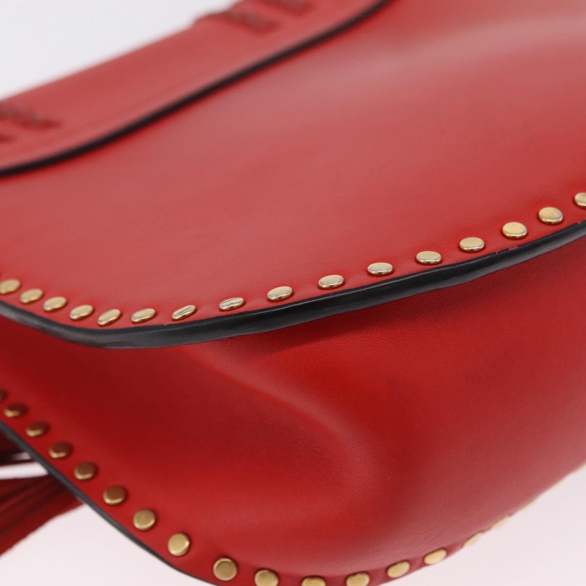 Chloe Hudson Whipstitch Leather Red Leather Handbag (Pre-Owned)