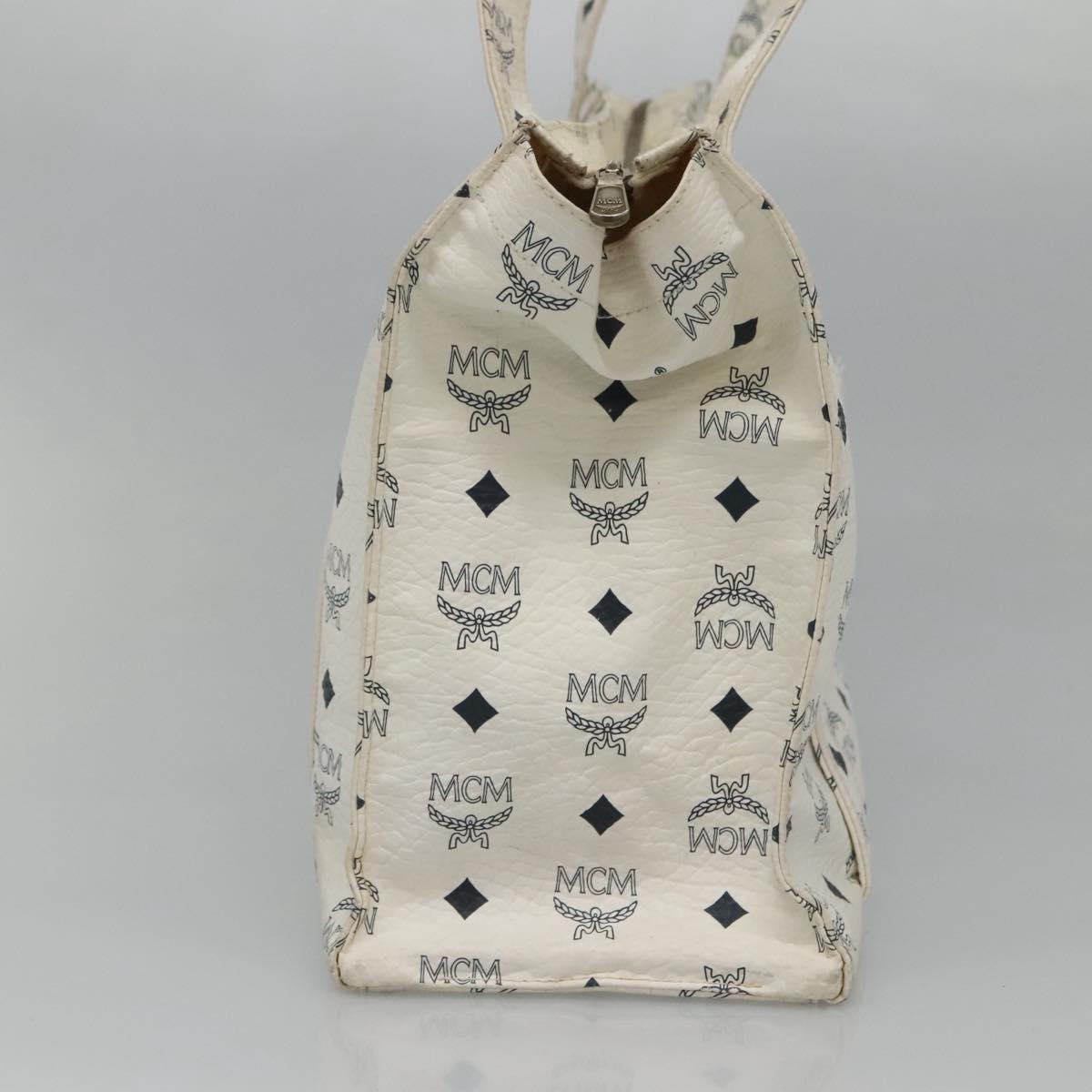 MCM Visetos White Canvas Tote Bag (Pre-Owned)